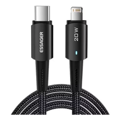 Cabo Tipo C Para Lightning Essager Turbo 20w Reforçado 2 M
